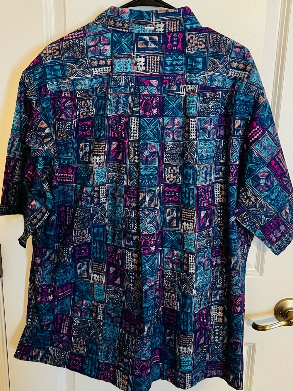 Kahala Blue Hawaiian Tribal Print Popover Shirt XXL - Picture 2 of 8